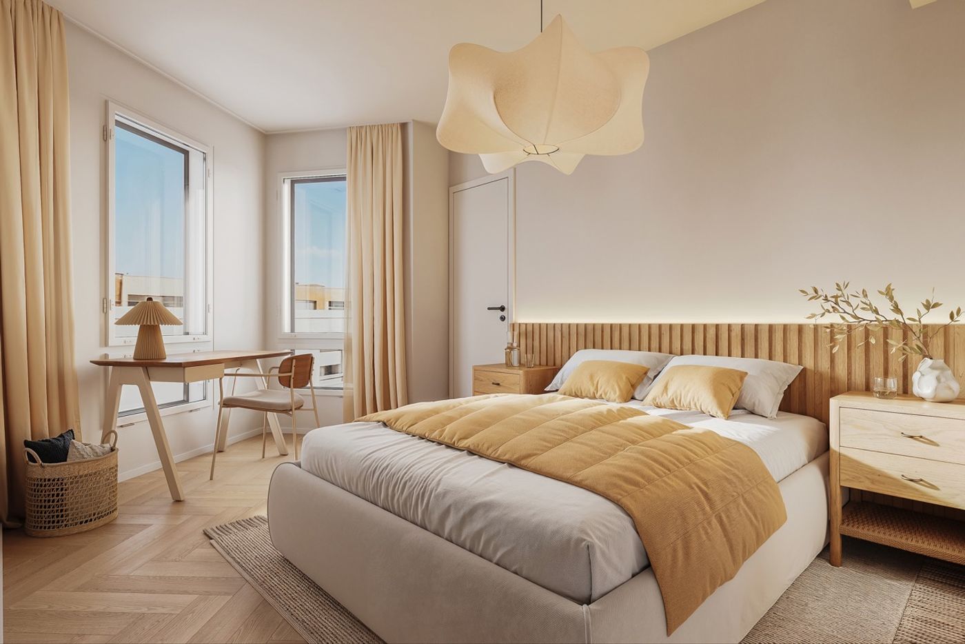 Viitteellinen kuva asunnosta A29 (55,5m2). Saattaa sisältää lisähintaisia materiaaleja.