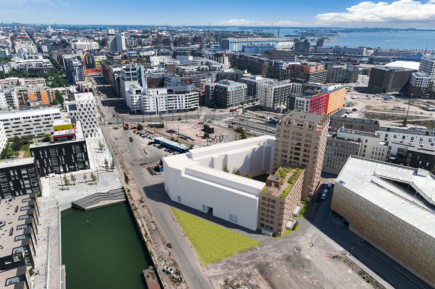 Helsingin Jätkän Kruunuun kuuluu 6-kerroksinen lamellitalo ja 13-kerroksinen torniosa.