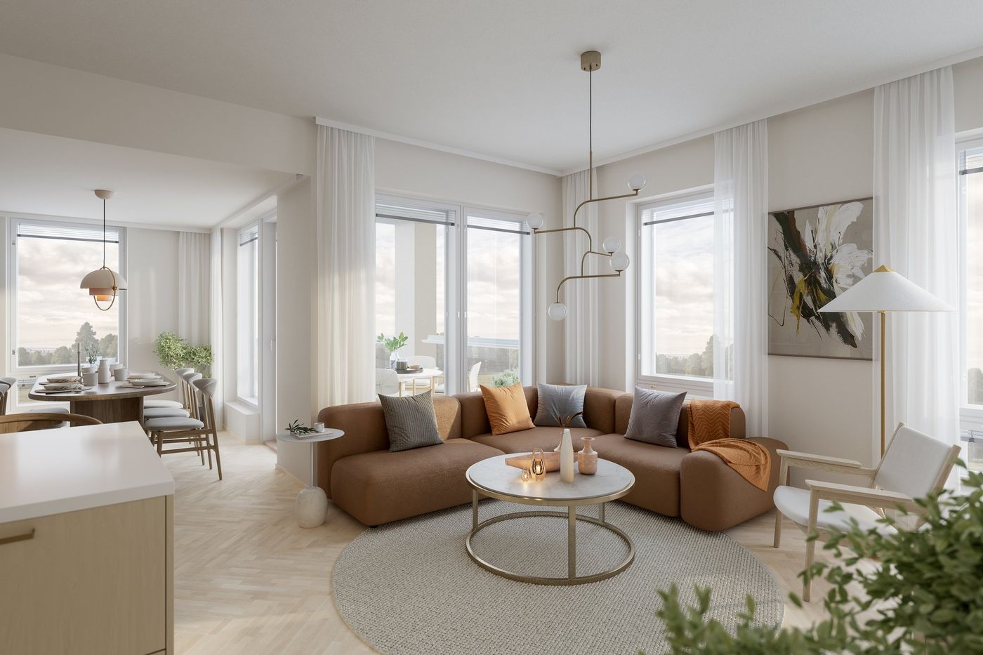 Viitteellinen kuva asunnosta D96 (69,5m2).Saattaa sisältää lisähintaisia materiaaleja.