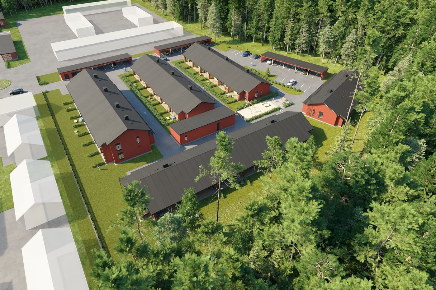 Viitteellinen ilmakuva korttelista.