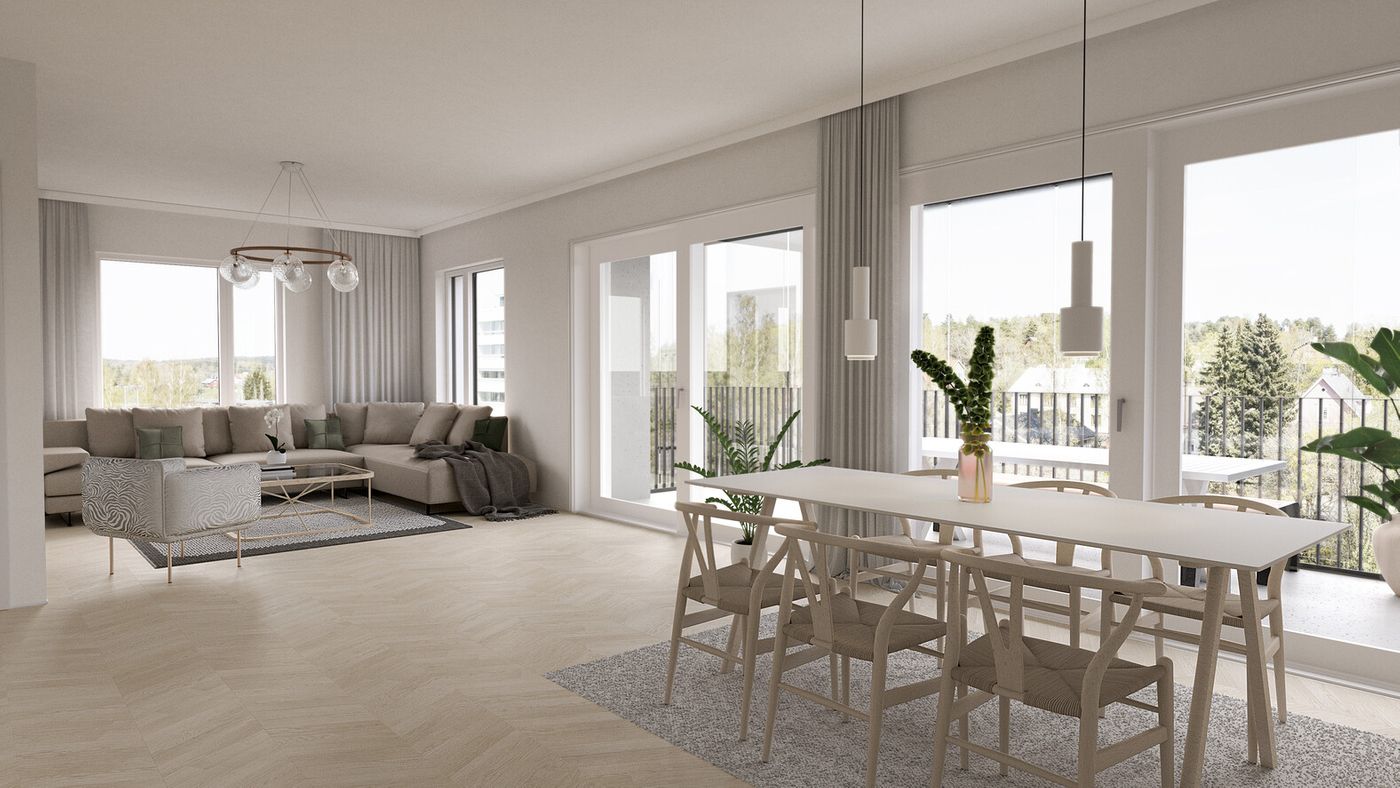 Viitteellinen kuva asunnosta B62 (83,5m2)