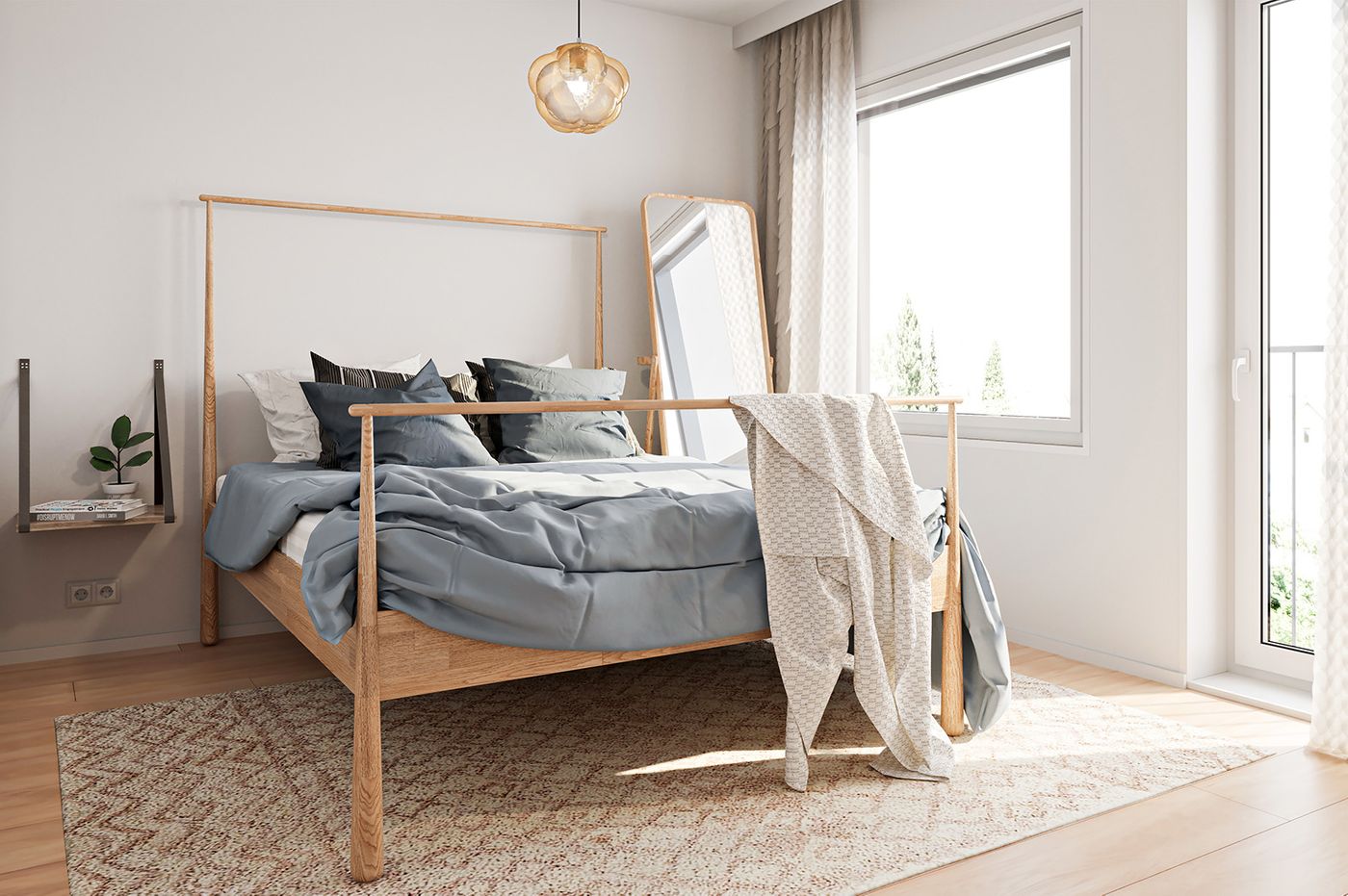 Viitteelinen kuva 87,5 m2 asunnosta.