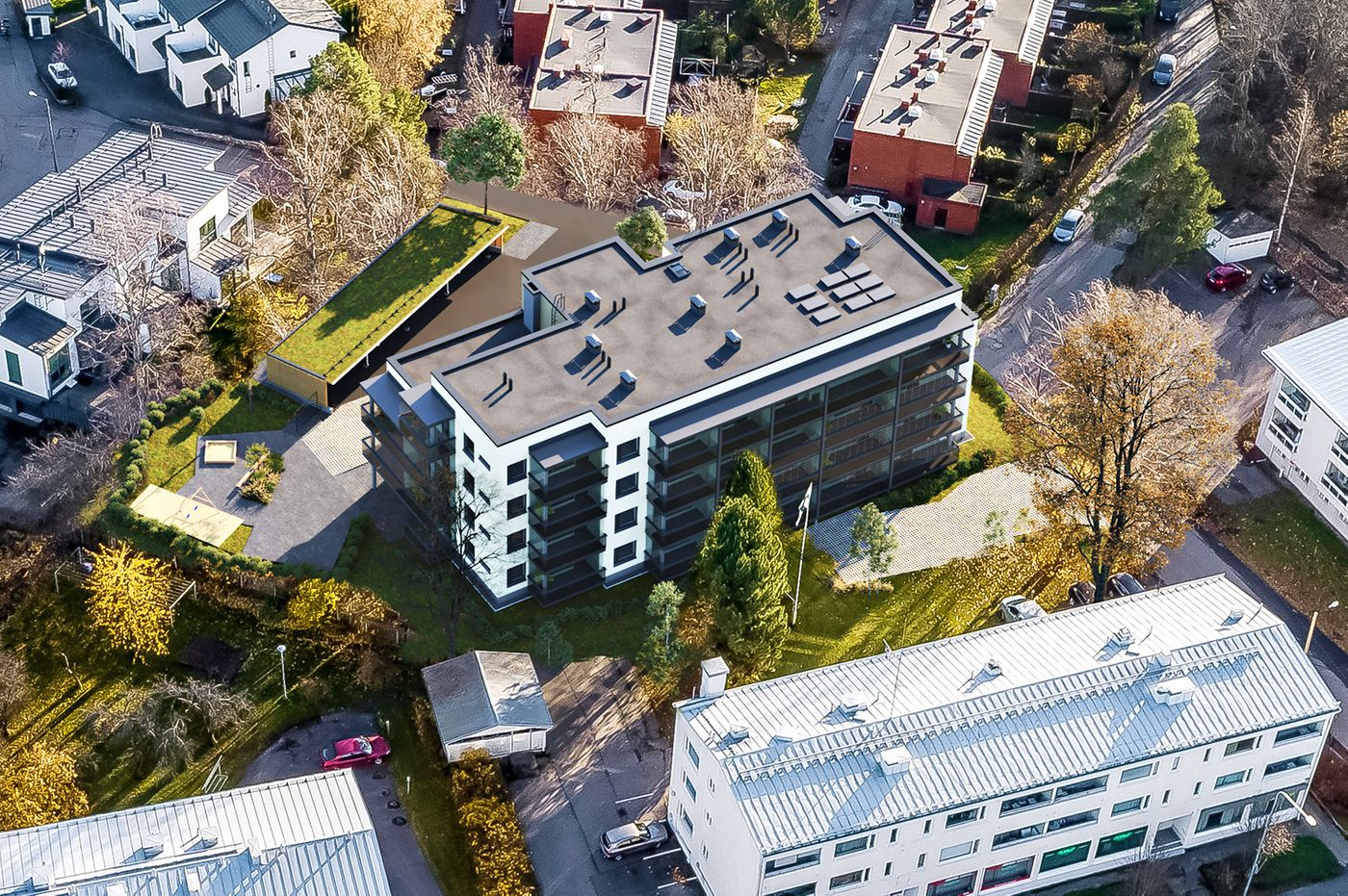 Taloyhtiön asukkaiden yhteiskäytössä sauna, pesula ja kuivaushuone. Viitteellinen kuva kohteesta.